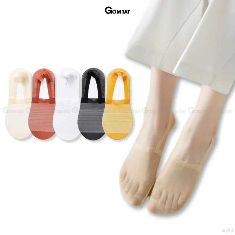 Công nghệ khử mùi Nano Bạc - Đi giày 8 tiếng vẫn thơm như đồng xu mới Tất đi giày lười nữ GOMTAT chống tuột gót, chất liệu cotton mềm mại hút ẩm thoáng khí - HAILUOI-PO-3034-1DOI tất  da  che  khuyết  điểm  vô  tri  lưới  tràn  viền  chân  ủ  kem pippi Áo