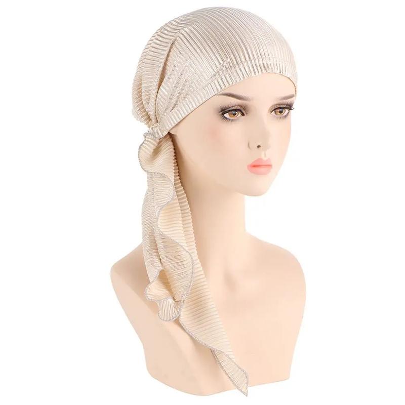 Hair Loss Women Headwrap Headwear Headscarf Beanie Cap Muslim Hijab Pre-Tied Bonnet Cancer Chemo Cap 7