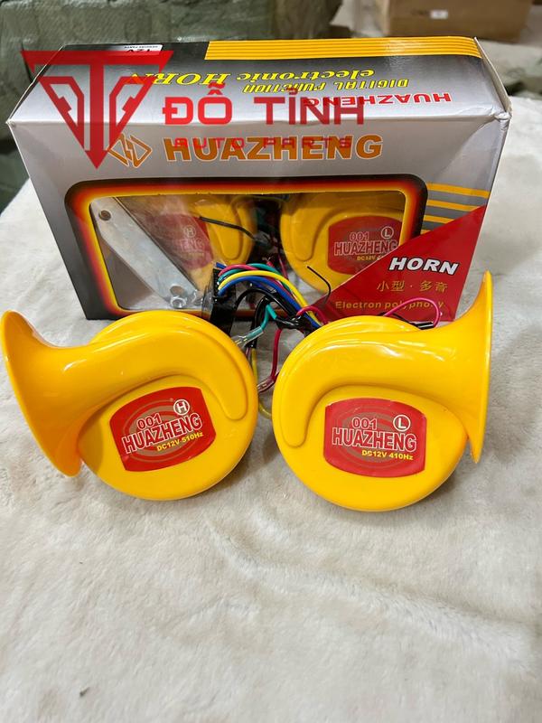 Còi ngân ô tô xe máy 12v-24v 12 tiếng. Kèn ngân HUAZHENG 1 đôi Phụ Kiện Nhại Còi