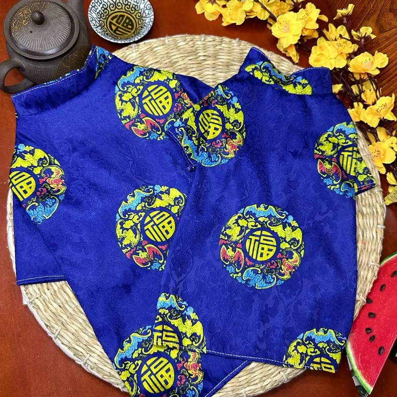 Áo Dài Gấm Tết Cho Chó Mèo ( Không Có Quần ) 3