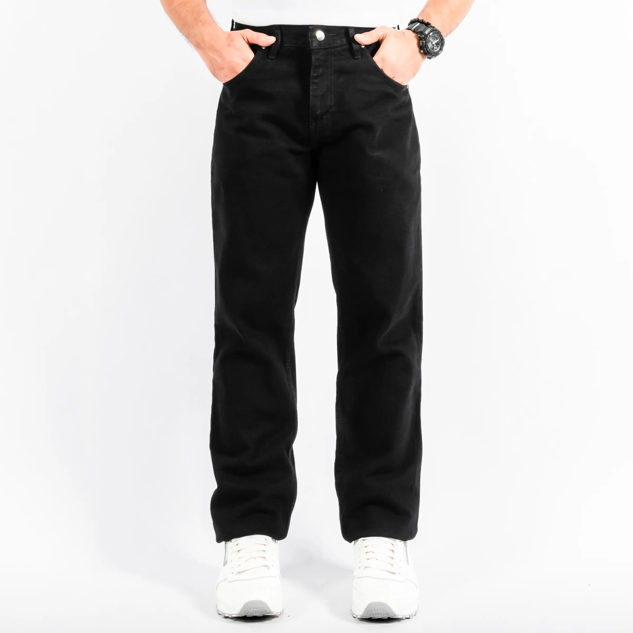 Gizmo - Celana Jeans Cowok Reguler Hitam pria loose fit jumbo big keren Bahan Denim Nyaman Oversize  Panjang  Stretch  Santai  Remaja  Basic Straight Dark