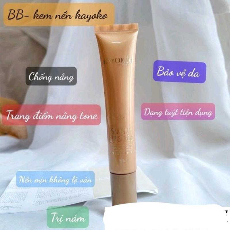 kem chống nắng kayoko vàng 5in1 _Nhật Bản Lên tone Trắng Đẹp 50ml
