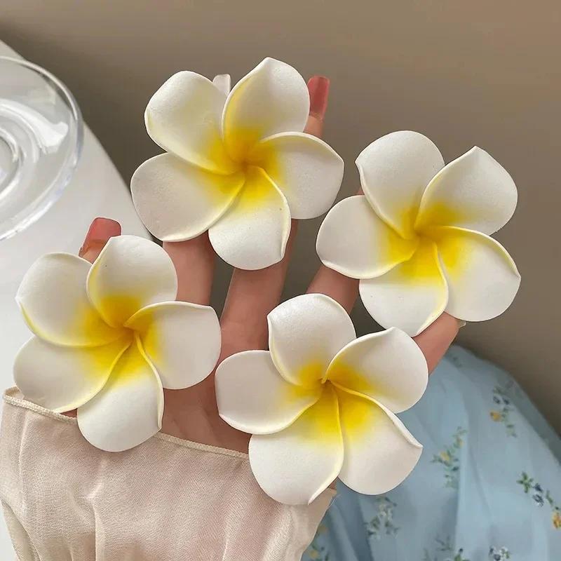 Product Introduction of Fashion Women Plumeria Flower Hair Clips Girls Aesthetic Hairpins Egg Flower Barrette Party Bag Hair Accessories 29