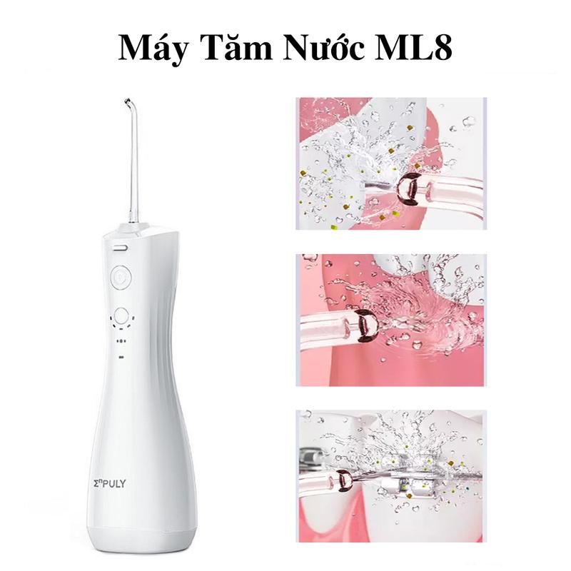 Máy tăm nước công suất lớn, cầm tay, chống thấm nước IPX7, dung tích 250ml ML8