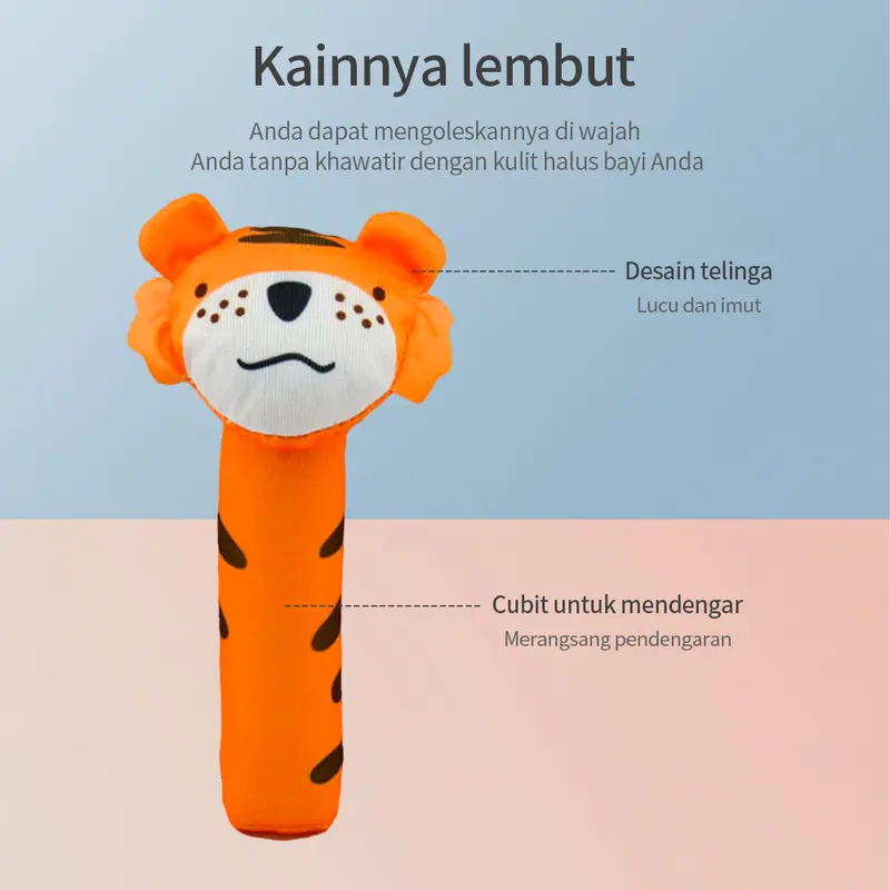 LAKOE Boneka rattle bayi doll toys mainan anak stik hewan animal binatang 3