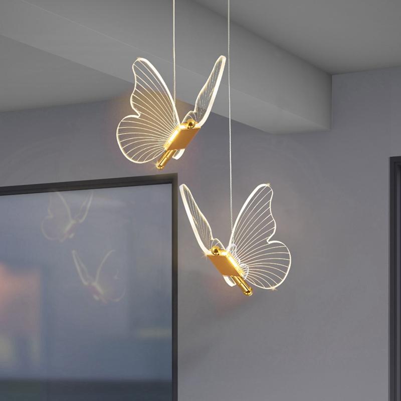 Đèn Mặt Dây LED, Thiết Kế Hình Bướm, Phong Cách Bắc Âu, Màu Vàng Kim, Thích Hợp Cho Đèn Chùm Đầu Giường, Đèn Chiếu Sáng Phòng Khách Và Phòng Ngủ, Đèn Đầu Giường 3