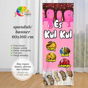 Size 60x160 Cm, Spanduk Banner Es Kul-Kul Bisa Request