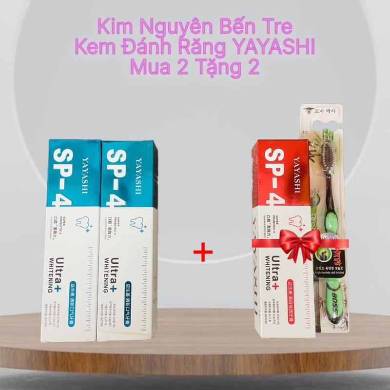 [ Mua 2 Tặng 2 ] 2 Tuýp Xanh 1 Tuýp Đỏ Và 1 Bàn Chải | Kem Đánh Răng YAYASHI hỗ trợ làm trắng răng, giảm hôi miệng ( 120g )