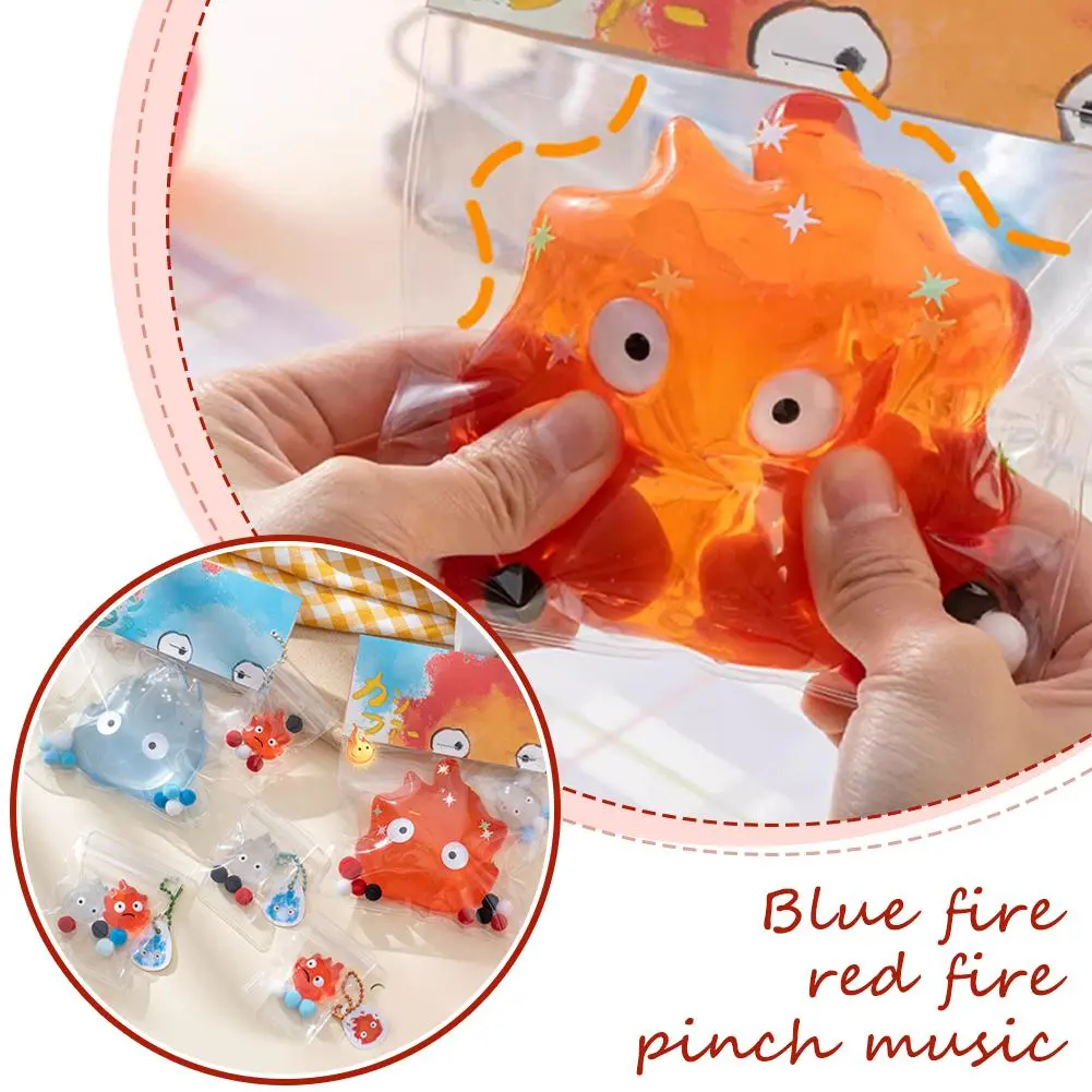 Đồ Chơi Kẹo Mút Âm Nhạc Véo, Pinch Hỏa Đỏ Lửa Xanh Calcifer, Đồ Chơi Chơi Véo Cầm Tay Hoạt Hình Giải Tỏa Căng Thẳng, H0Y6