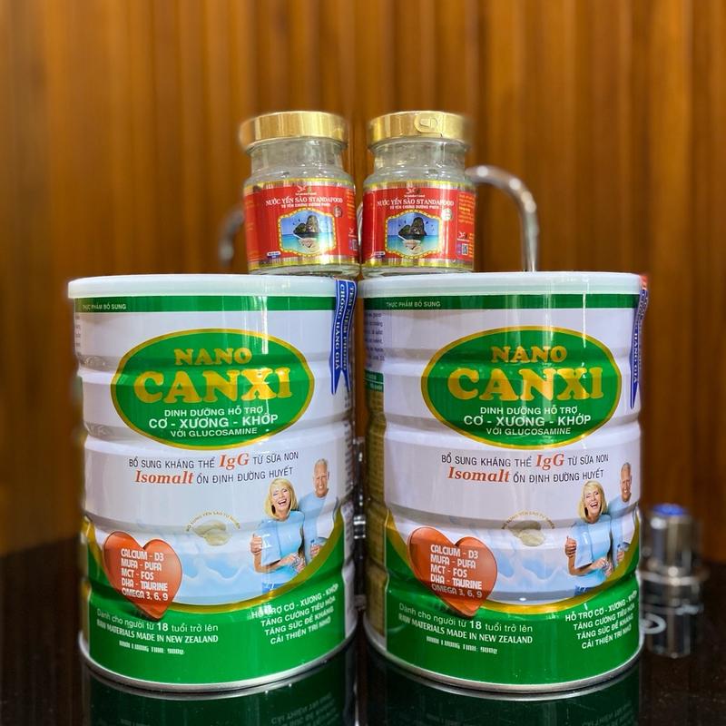 [Tặng 3 Món] 2 Sữa Canxi Xương Khớp Nano Lon 900gr  Tiểu Đường Tim Mạch sữa   tổ yến yensao