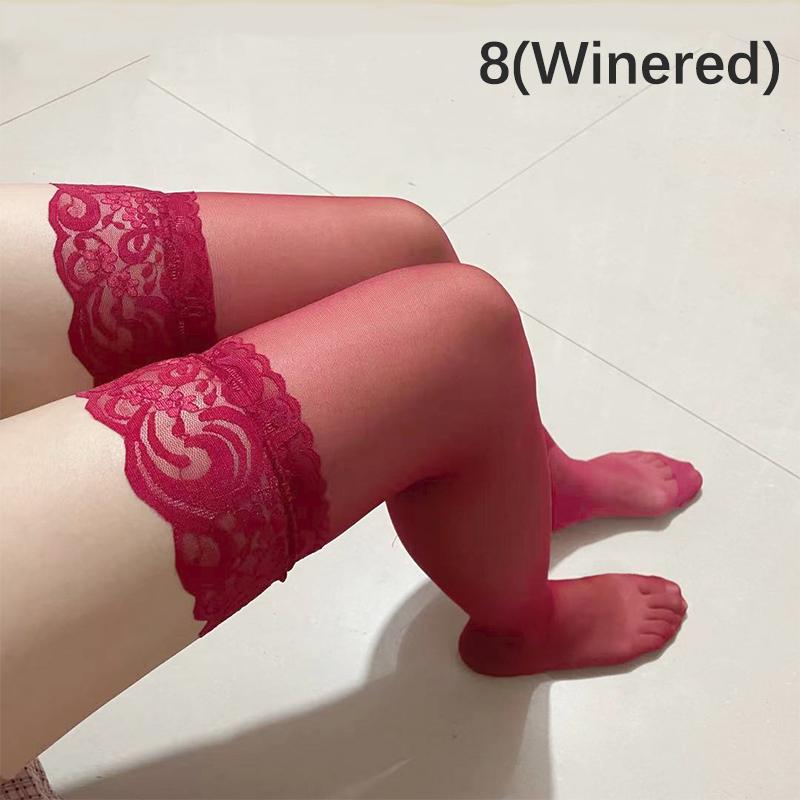 Product Introduction of Large Size Women Stockings Lace Knee Sock Big Plus Size Sexy Thigh Pantyhose Anti-slip Sock 19