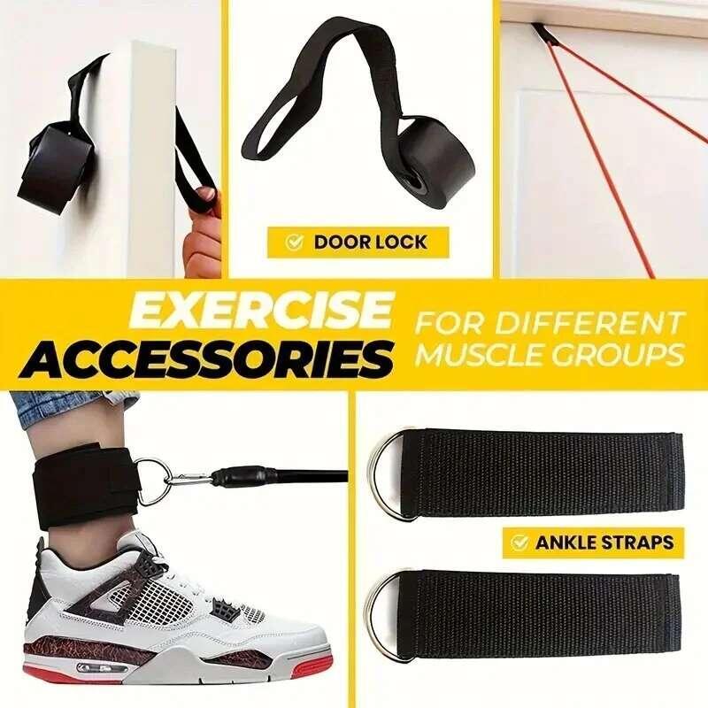Product Introduction of 11pcs TPE Set, Resistance With Door Anchor, Handles, Carry Bag, Legs Ankle Straps, Exercise Bands 10