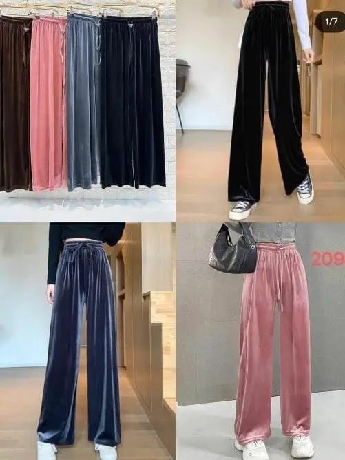 Celana Corduroy wanita  Celana Panjang Wanita Korean Style Loose High Waist Dewasa 2