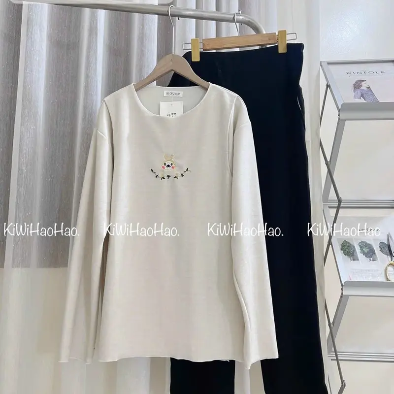 Bộ Đồ Bầu Mặc Nhà Thu Đông Tăm Len Thỏ Hottrend 5