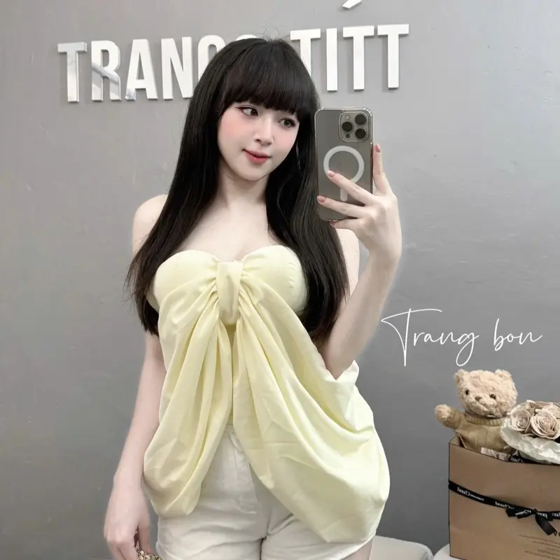 Áo cup nơ siêu xinh dáng chuẩn 2