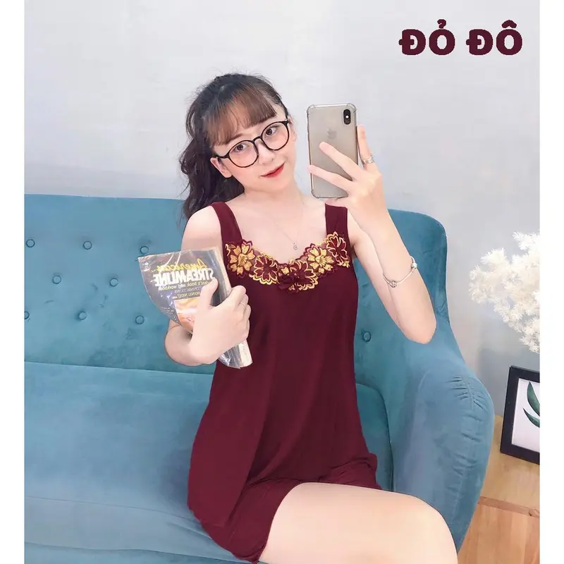 Đồ Bộ Nữ, Bộ Thun Lạnh Đùi Dây Bản Phối Ren Mặc Nhà Cao Cấp Thiết Kế Nhiều Màu Đủ Size - D4 1
