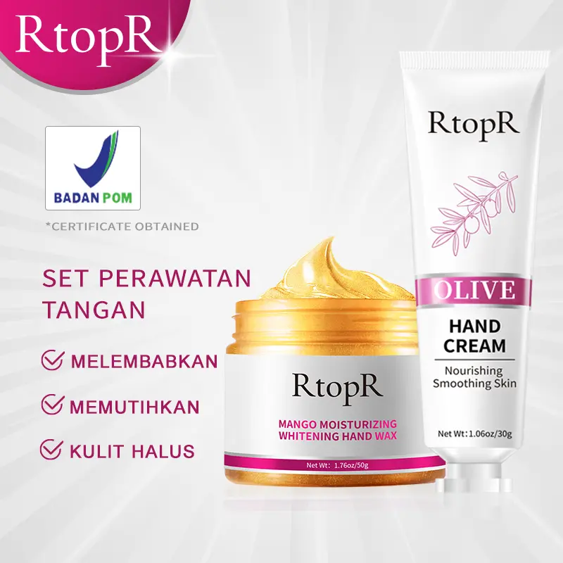 Paket RtopR Perawatan Tangan Krim Tangan Mangga 30g + Mangga Pemutih Pelembap Wax Tangan 50g