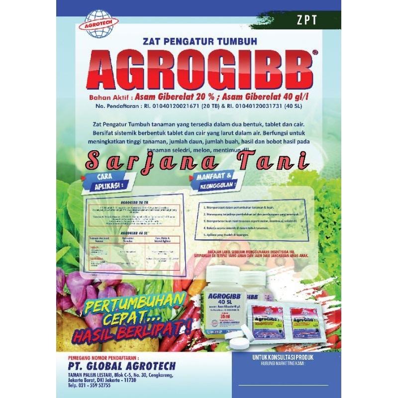 Agrogibb 40 SL ZPT Pembesar buah dan mempercepat pertumbuhan tanaman 35 ML 1