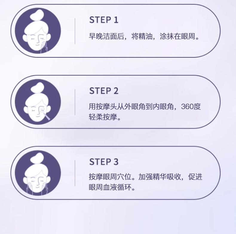 Product Introduction of Han Jiilian A- Alcohol Activating Anti-Wrinkle Eye Essence Oil Ganoderma Oil Moisturizing Firming Light Lines Eye Oil Live Hot 14