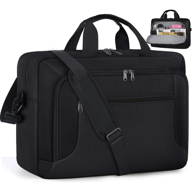 TikTok Shop Laptop Bag 17.3 Inch Laptop Briefcase Large Waterproof Laptop Case for Men Women Business Office Work Computer Bag 17 Inch Adjustable Shoulder Messenger Bag Black