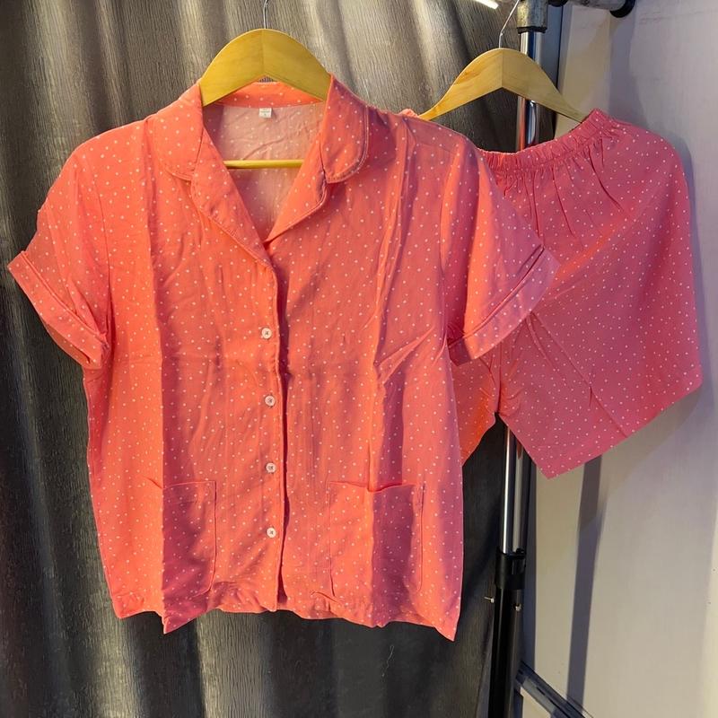 Piyama Baju Tidur Adem Premium Wanita Blupiyama Celana Pendek Lengan Pendek Musim Panas Katun Rayon - Setelan 4