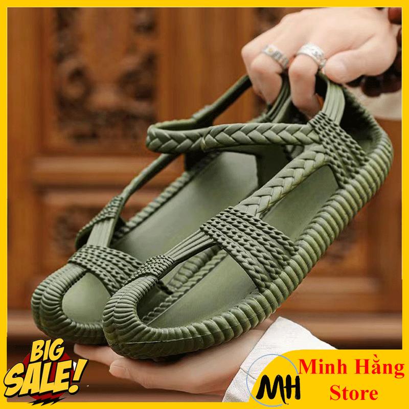 Dép Sandal nam nữ đế thấp quai rọ xinh mang êm và nhẹ, dép quai hậu GiàY Shoes DéP