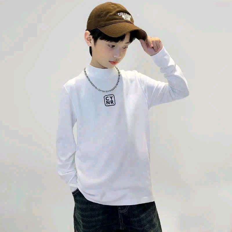 ÁO thun dài tay cao cổ bé trai vải thun lót lông dày dặn co giãn tốt Cho Bé Hoodie