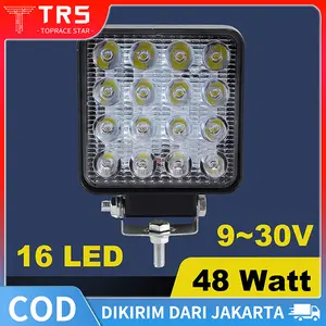 Lampu LED Sorot Tembak Worklight Mobil Motor 48 Watt 16 Titik Mata 48Watt Offroad 48W 12V 24V Kotak