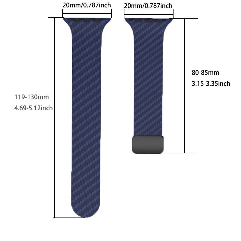 Carbon Fiber Silicone Watch Band, 1 Count Magnetic Dual Color Watch Band, Smart Watch Accessories Compatible with Apple Watch Series 9/8/7/6/5/4/3/2/1/SE, Wearable 1