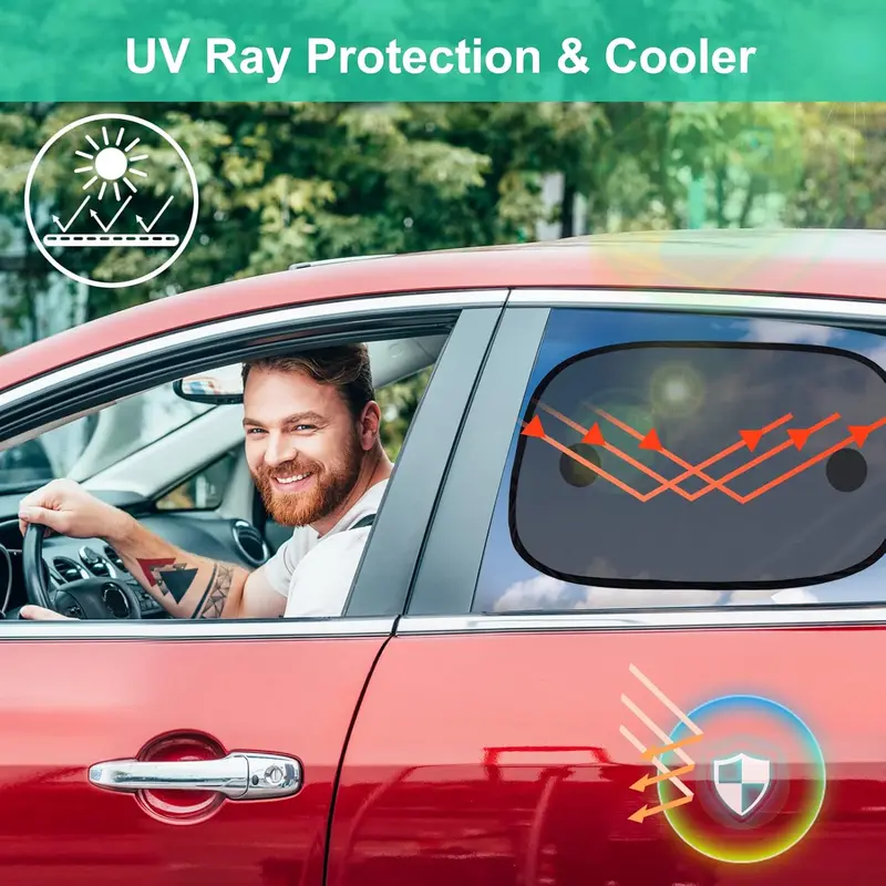 Car Sun Shade, Car Window Shades for Baby, Side Windscreen Window Sunshades, 2 Pack Universal Baby Window Shade, Blocking Harmful UV Rays Sun Glare Heat for Baby Kids Pets, 50 x 30 CM 1