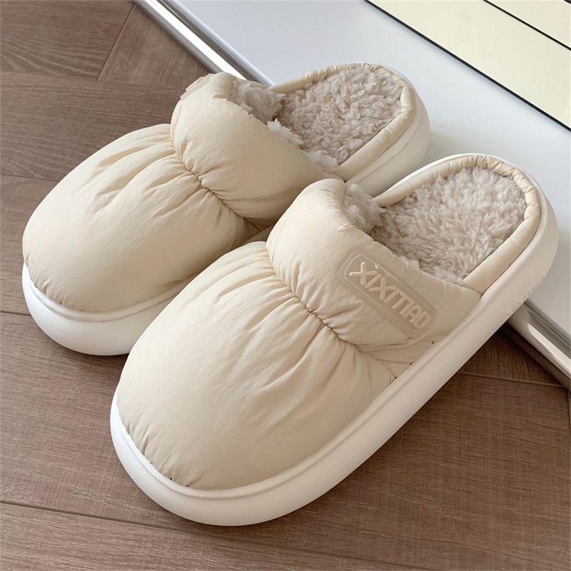 Dép Cotton Kín Ngón Chân Retro Cho Nữ, Giày Mùa Đông Ấm Áp, Phong Cách Hàn Quốc, Cho Cặp Đôi, Hộ Gia Đình, Phòng Ngủ, Không Trượt, Đế Mềm 7