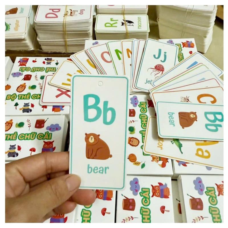 Bộ thẻ bảng chữ cái TIẾNG ANH 26 chữ cái cho bé_Bộ FLASCARD(hình ảnh +từ vựng) 4