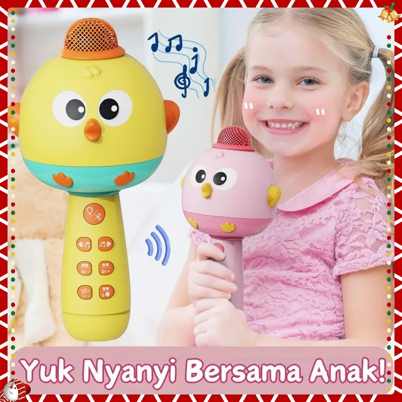 Lokal Mikrofon Nyanyi Anak Mikrofon Wireless Bluetooth Nyanyi dengan Speaker Anak Mainan preferred ramadan gi~Ramada