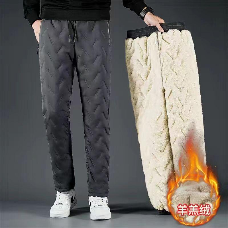 Quần Cashmere, Lót Lông Cừu, Dày Dặn, Giữ Nhiệt, Quần Jogger Thường Ngày Dáng Rộng, Ngoại Cỡ Siêu, Hợp Xu hướng, Dành Cho Nam 3