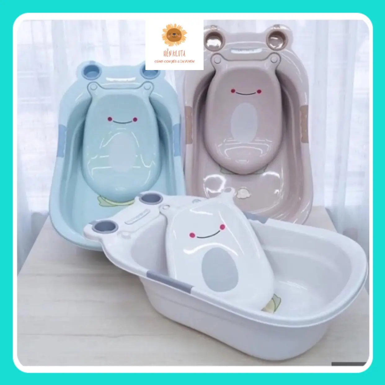 Chậu tắm ếch cho bé sơ sinh / Thau tắm ếch cho bé bền , đẹp, tiện dụng-Hiên Kiluta