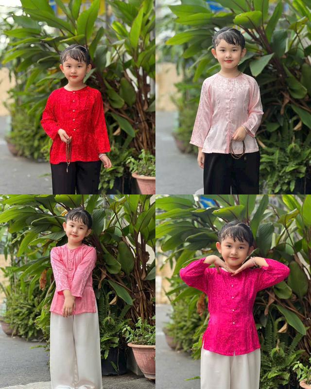 Bộ quần áo Bà Ba Bé - Chất liệu gấm quần lụa dài tay - Quần Màu trắng hoặc đen - Dành cho bé từ 5kg đến 40kg Sandal