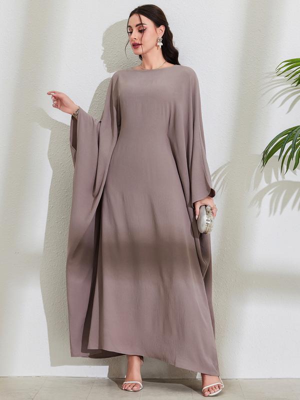 Product Introduction of Discount New Muslim Middle East Arab Maxi Dress Bandage Batwing Sleeve round Neck Fashion Elegant Dress Robe 13