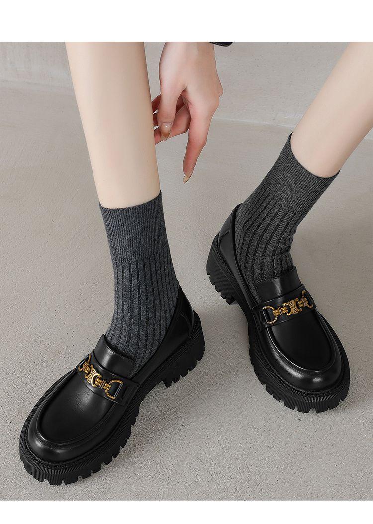Product Introduction of Leather loafers inside and out all leather single shoes British style small leather shoes fashion single shoes Boy Footwear Office Closed Work Bedroom Comfort Breathable Tactical 15