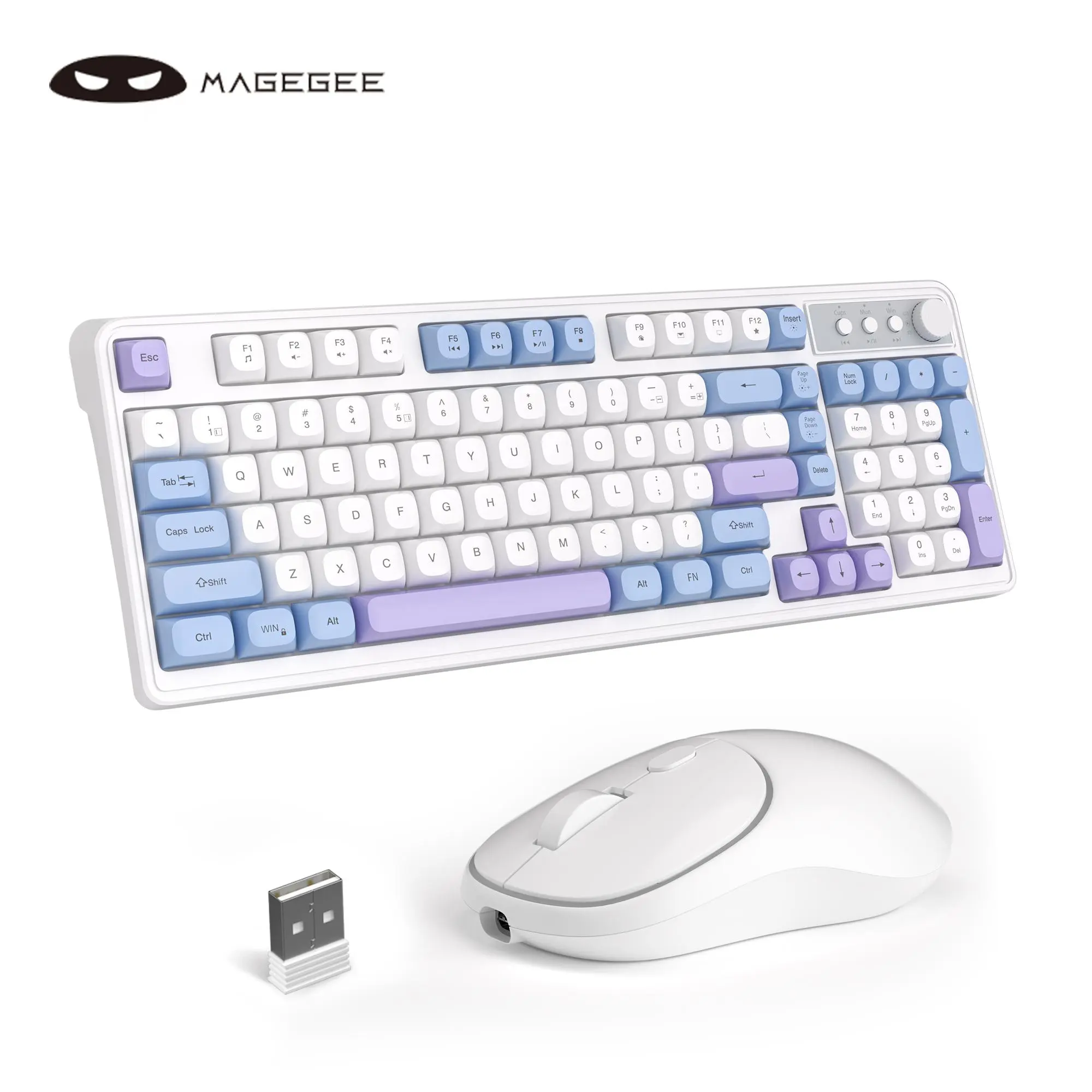 MAGEGEE Wireless Gaming Keyboard & Mouse Combo, RGB Backlit Rechargeable Keyboard & Mouse, Quiet Keyboard Mouse for MAC Laptop PC Gamer
