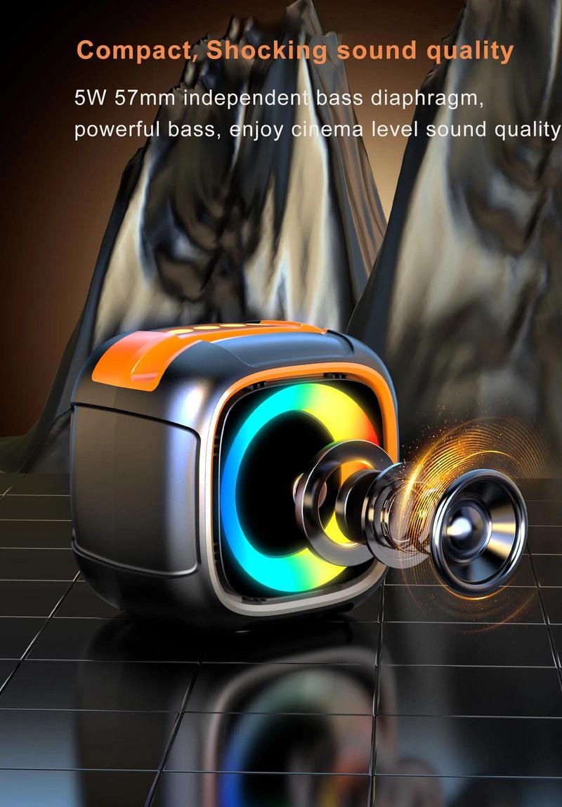 Product Introduction of Portable Mini Speaker Caixa De Som Bluetooth SY-307 with RGB Light Support Hands-free Call USB Drive TF Card AUX FM Radio TWS 3