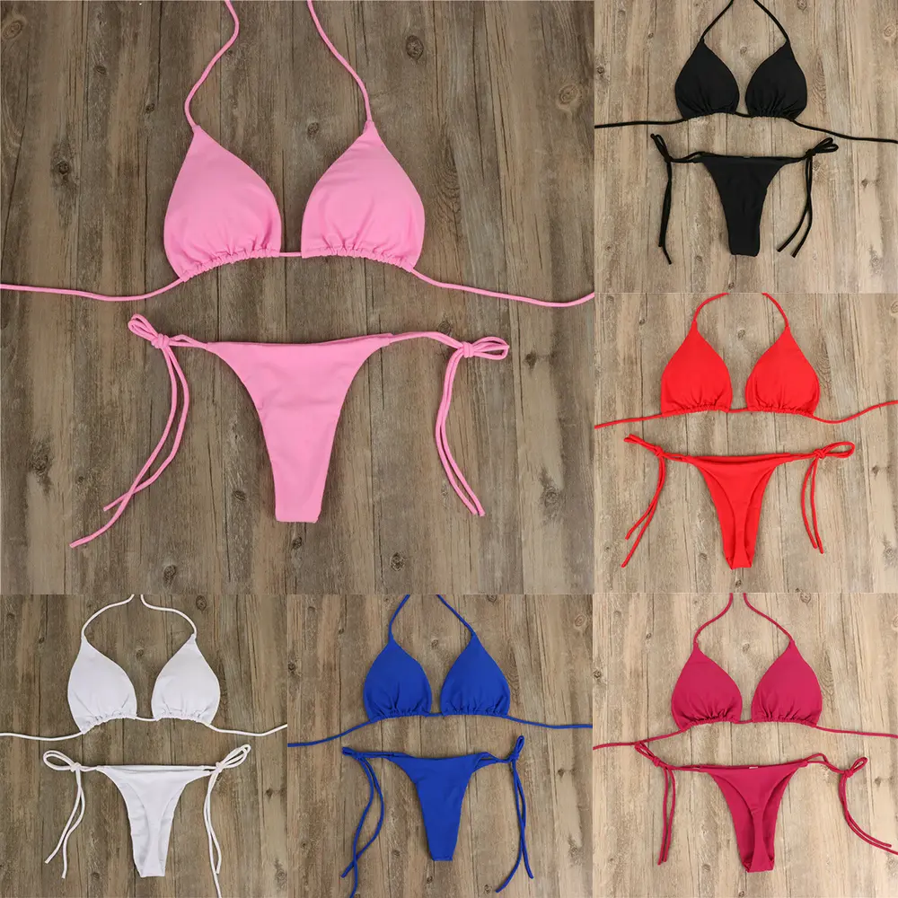 Bộ Bikini Bikini, Dành Cho Nữ, Phong Cách Thong, Buộc Bên Hông, Đồ Bơi Gợi Cảm, Phong Cách Băng Quấn, Đồ Bơi Brazil