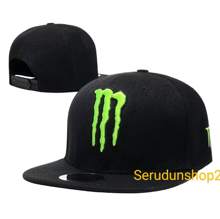 Topi Snapback Pria Monster Energy Topi Baseball Racing Distro Monster Energy - Aksesoris Fashion Pria Flex Fit style cuci dengan air dingin khaki/krem