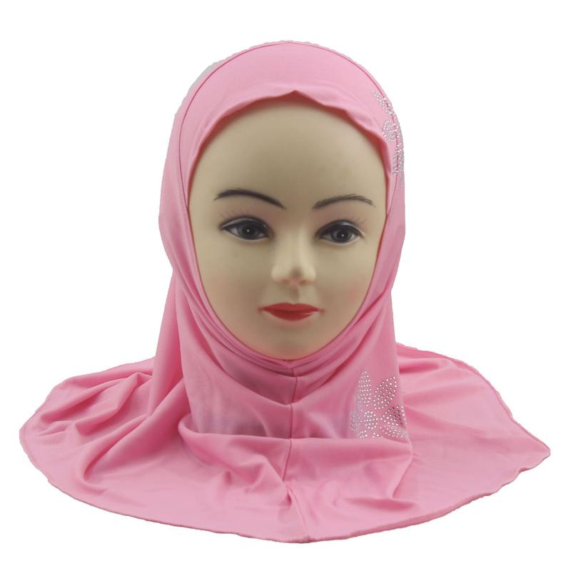 Product Introduction of 4 to 8 Years Old Little Girls' Rhinestone Hat Malay Scarf Headscarf  H002 5