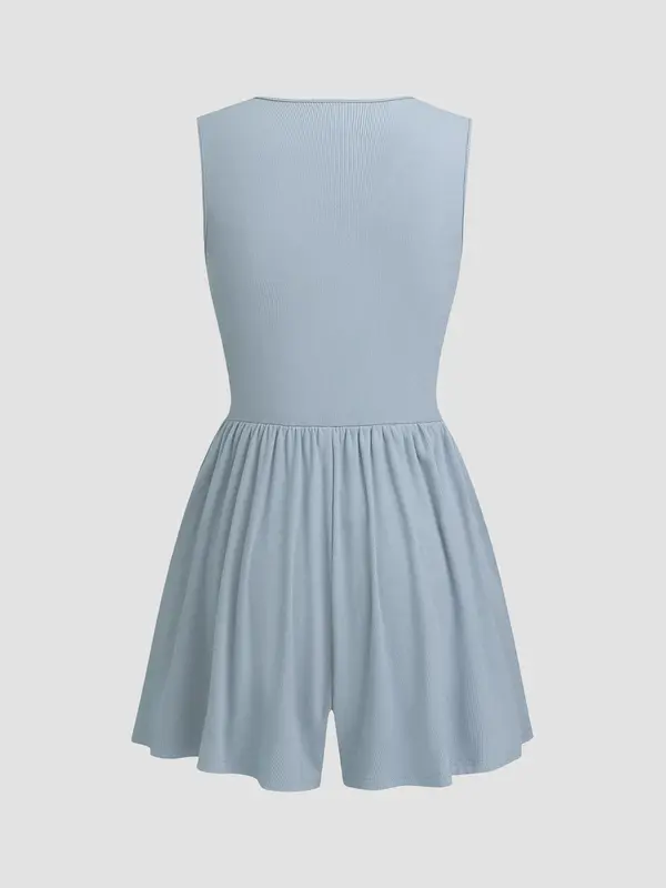 Women's Plain Bow Decor Romper, Casual Fashion Girly Comfy Romper for Daily Wear, Ladies Clothes for All Seasons 1