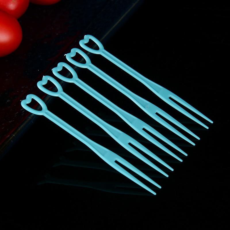100Pcs Fruit Fork Cake Dessert Food Fruit Pick Children Snack Mini Party Festival Love Tableware Decoration Plastic Toothpick 8