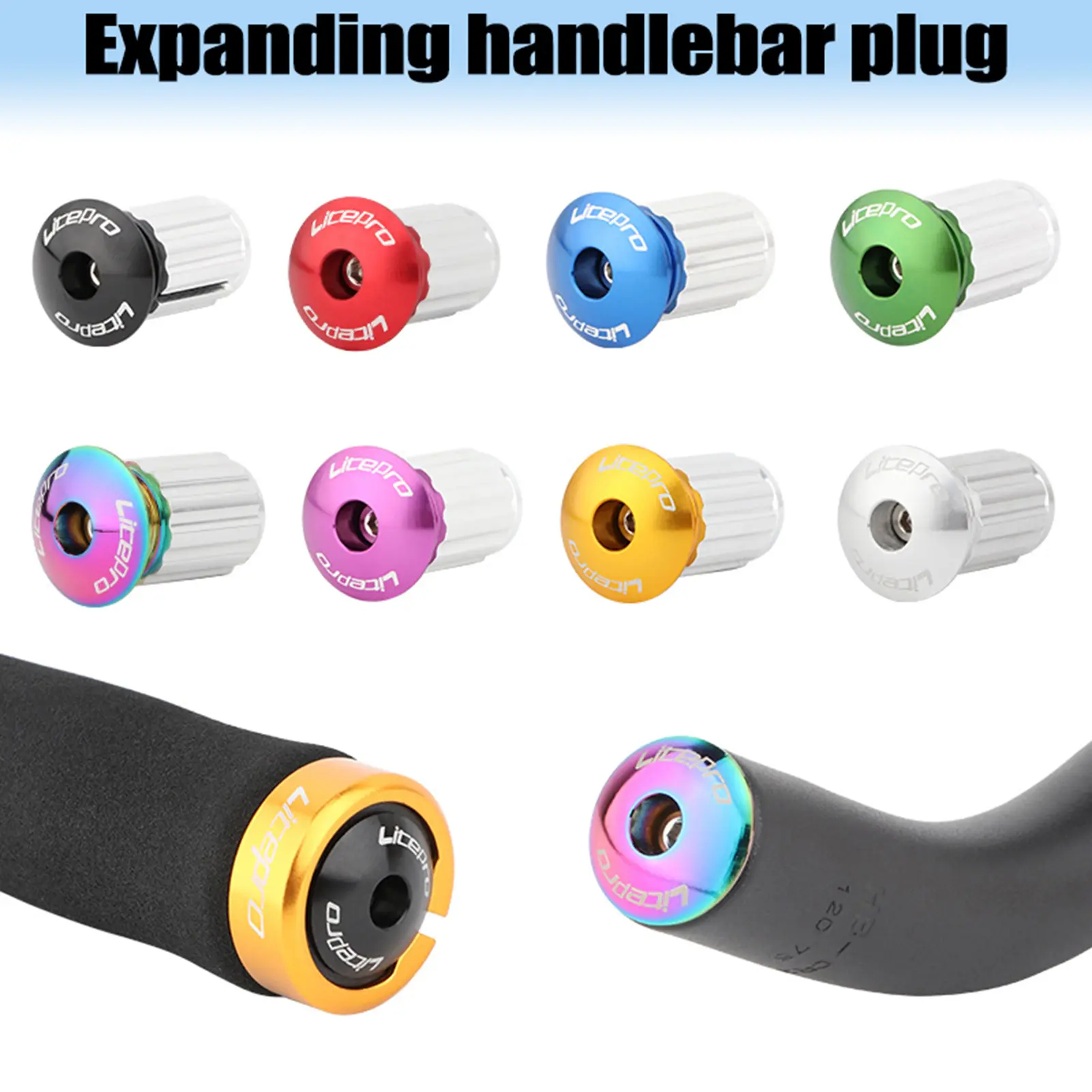 Mũ Gắn Tay Lái Xe Đạp Đường Trường, Chất Liệu Hợp Kim, Tay Cầm Đầu, Màu Sắc: Đen, Vỏ Cắm Tay Cầm, 1 Cặp