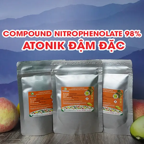 Atonik 98 % TC đậm đặc (Pha được 5.5Lít loại 1.8SL) - Hợp chất natri nitrophenolate 98%TC (gói 100g)