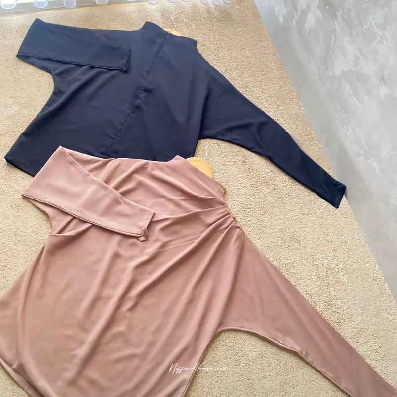 Bynissa-Agni Blouse-Atasan-Blouse-Pleats-Kemeja-Motif-Kancing-Kondangan-Wisuda-Lamaran-Kampus-Hangout -Ootd Hijab-Casual - Elegant - Santai-Remaja - Wanita Baju Muslim  Panjang 7