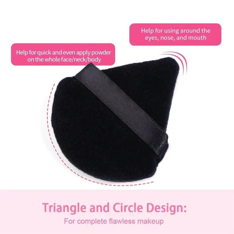Soft Powder Puff, 1 Count Triangle Face Detail Makeup Puff, Super Soft Eye Makeup Wedges Beauty Tool For Loose Setting Powder Face Body, Foundation Blender Velour 3