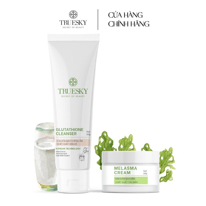 Bộ dưỡng ẩm mờ nám Truesky gồm 1 kem nám tảo biển 20g + 1 sữa rửa mặt dưỡng ẩm 50g